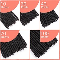 Teresa 8 Inch 02Cm Width Loc Extension Human Hair Natural Black 70 Strands Full Handmade Permanent Locs Extensions Can Be Dyed