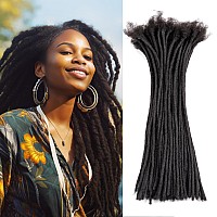 Teresa 14 Inch 02Cm Width Loc Extension Human Hair Natural Black 40 Strands Full Handmade Permanent Locs Extensions Can Be Dye