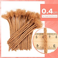 Teresa 6 Inch 04Cm Width Loc Extension Human Hair 30 Brown Color 10 Strands Full Handmade Permanent Locs Extensions Can Be Dy