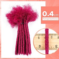 Teresa 6 Inch 04Cm Width Loc Extension Human Hair Burgundy 10 Strands Full Handmade Permanent Locs Extensions Can Be Dyed And