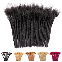 Teresa 4 Inch 02Cm Width Loc Extension Human Hair Natural Black 40 Strands Full Handmade Permanent Locs Extensions Can Be Dyed