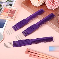 Leinuosen 3 Pack Carbon Lift Teasing Combs With Metal Prong Salon Teasing Back Combs Celcon Purple 19 X 25 X 05 Cm 75 X