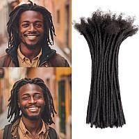 Teresa 10 Inch 02Cm Width Loc Extension Human Hair Natural Black 100 Strands Full Handmade Permanent Locs Extensions Can Be Dy