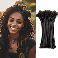 Teresa 12 Inch 06Cm Width Loc Extension Human Hair Natural Black 10 Strands Full Handmade Permanent Locs Extensions Can Be Dye