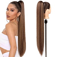 Seikea 35 Drawstring Ponytail Extensions Long Straight Fake Pony Tail Natural Soft Clip In Hair Extension Synthetic Heat Resist