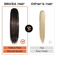 Seikea 35 Drawstring Ponytail Extensions Long Straight Fake Pony Tail Natural Soft Clip In Hair Extension Synthetic Heat Resist