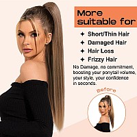 Seikea 35 Drawstring Ponytail Extensions Long Straight Fake Pony Tail Natural Soft Clip In Hair Extension Synthetic Heat Resist