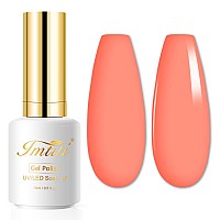 Imtiti Coral Orange Gel Nail Polish 15Ml Neon Orange Color Gel Polish Soak Off Led Nail Polish Gel Nail Art Design Manicure Sal