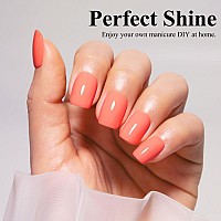 Imtiti Coral Orange Gel Nail Polish 15Ml Neon Orange Color Gel Polish Soak Off Led Nail Polish Gel Nail Art Design Manicure Sal