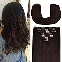 20 Inch Clipin Hair Extensions Remy Human Hair For Women Soft Handmade Real Human Hair Clip In Extensions Straight Thick 1