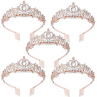 Zhentao 5Pcs Tiara Crowns For Women Princess Crown For Girls Crystal Queen Tiaras For Birthday Christmas Costume Bride Wedding