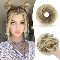 Sofeiyan 2Pcs Messy Bun Hair Piece Wavy Curly Chignon Extension Mini Messy Hair Bun Scrunchies Synthetic Donut Wig Accessory Upd