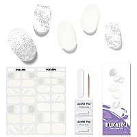 Dukasou Semi Cured Gel Nail Strips 28 Pcs White Swan Gel Nail Strips Uv Need Long Lasting Gel Nail Stickers Full Nail Wraps Fo