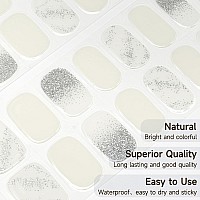 Dukasou Semi Cured Gel Nail Strips 28 Pcs White Swan Gel Nail Strips Uv Need Long Lasting Gel Nail Stickers Full Nail Wraps Fo