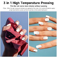 Dukasou Semi Cured Gel Nail Strips 28 Pcs White Swan Gel Nail Strips Uv Need Long Lasting Gel Nail Stickers Full Nail Wraps Fo