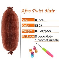 Springy Afro Twist Hair 8 Inch 3 Packs Pre Fluffed Marley Twist Braiding Hair For Black Women 8 Inch 350