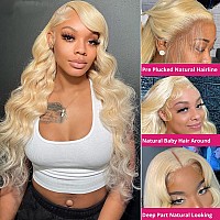 Aopusi 613 Frontal With Bundles 613 Bleached Blonde Human Hair 3 Bundles And Transparent Color Ear To Ear Lace Frontal Brazilian