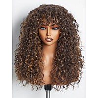 Gorgius Shaggy Haircuts Natural Highlight Curly Wigs With Bangs Crafted With Stylearchive Technology Premium Fiber Remy Huma