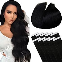 Laavoo Tape In Extensions Human Hair Balayage Hair Extensions Real Human Hair Tape In Ombre Dark Brown Mix With Caramel Blonde T