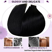 Laavoo Tape In Extensions Human Hair Balayage Hair Extensions Real Human Hair Tape In Ombre Dark Brown Mix With Caramel Blonde T