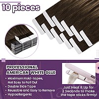 Laavoo Real Hair Tape In Extensions Human Hair Balayage Ombre Tape In Hair Extensions Dark Brown Mix With Caramel Blonde Tape Ex