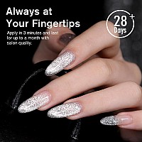 Beautpal Platinum Cat Eye Gel Nail Polish Silver Sparkly Shine Cat Eye Soak Off Uv Led Nail Polish Gel Salon Manicure Nail Art