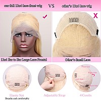 Johlua Blonde Bob Wig Human Hair 13X4 Hd Transparent 613 Lace Front Wig Human Hair 180 Density Frontal Wigs Pre Plucked With Na