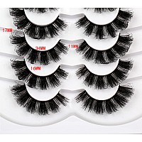 Pooplunch False Eyelashes Fluffy Cat Eye Look Wispy Lashes Spiky Dcurl Long Full Volume Faux Mink Lashes Fake Eyelashes 7 Pairs