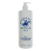 BHPC Blue by Beverly Hills Polo Club, 33.8 oz 3-in-1 Hair & Body Wash & Conditioner for Men