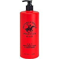 BHPC Blaze by Beverly Hills Polo Club, 33.8 oz 3-in-1 Hair & Body Wash & Conditioner for Men