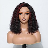 Keepme Wear And Go Glueless Wig Human Hair Pre Plucked 1B99J Highlight Water Wave Bob Wig Human Hair Pre Cut Lace For Beginners