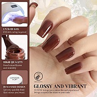 Tutuyu Chocolate Brown Jelly Gel Nail Polish 051 Fl Oz Translucent Sheer Chocolate Brown Gel Polish For Manicure Salon Or Diy N