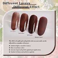 Tutuyu Chocolate Brown Jelly Gel Nail Polish 051 Fl Oz Translucent Sheer Chocolate Brown Gel Polish For Manicure Salon Or Diy N