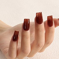 Tutuyu Chocolate Brown Jelly Gel Nail Polish 051 Fl Oz Translucent Sheer Chocolate Brown Gel Polish For Manicure Salon Or Diy N