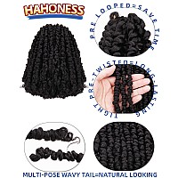 8 Inches 8 Packs Super Short Passion Twist Crochet Hair For Black Women And Kids Natural Black Pre Looped Pretwisted Hair Exten