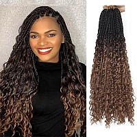 Goddess Box Braids Crochet Hair With Curly Ends 20 Inch Bohomian Box Braids Crochet Braids 8 Packs 3X Crochet Braids Synthetic B