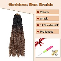 Goddess Box Braids Crochet Hair With Curly Ends 20 Inch Bohomian Box Braids Crochet Braids 8 Packs 3X Crochet Braids Synthetic B