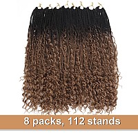 Goddess Box Braids Crochet Hair With Curly Ends 20 Inch Bohomian Box Braids Crochet Braids 8 Packs 3X Crochet Braids Synthetic B