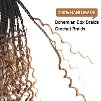 Goddess Box Braids Crochet Hair With Curly Ends 20 Inch Bohomian Box Braids Crochet Braids 8 Packs 3X Crochet Braids Synthetic B