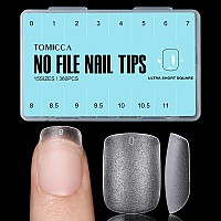 Tomicca Extra Short Square Oval Nail Tips 360Pcs Soft Tips 15 Sizes Doublesided Matte Full Cover Gel False For Extensions And