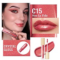 Oulac Red Coral Lip Gloss Highshine Moisturizing Lipgloss Oil Colorful Shade Liquid Lipstick Nonstick Cup Glitter Lipstick Lip