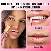 Oulac Peach Lip Gloss Highshine Moisturizing Lip Gloss Oil Colorful Shade Liquid Lipstick Nonstick Cup Glitter Lipstick Lip Ti