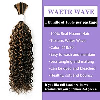 Liqusee Water Wave Curly 1B30 Human Braiding Hair 100G One Bundlepack Bulk Human Hair For Braiding No Weft Micro Human Hair Br