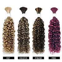 Liqusee Water Wave Curly 99J Human Braiding Hair 100G One Bundlepack Bulk Human Hair For Braiding No Weft Micro Human Hair Bra