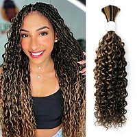 Liqusee Water Wave Curly 1B30 Human Braiding Hair 100G One Bundlepack Bulk Human Hair For Braiding No Weft Micro Human Hair Br