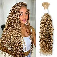 Liqusee Water Wave Curly 27 Human Braiding Hair 100G One Bundlepack Bulk Human Hair For Braiding No Weft Micro Human Hair Brai