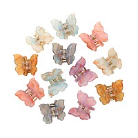 Sequins Butterfly Hair Clips 12Pcs Small Clamps For Thin Hair Styling Accessories Classic Claws For Women Girls