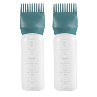 Pimoys Hair Oil Applicator Bottle 6 Ounce 2 Pack Root Comb Applicator Bottle Hair Dye Bottle Oiling Applicator Brush With Gradu