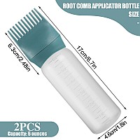 Pimoys Hair Oil Applicator Bottle 6 Ounce 2 Pack Root Comb Applicator Bottle Hair Dye Bottle Oiling Applicator Brush With Gradu