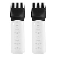 Pimoys 2 Pack Root Comb Applicator Bottle 6 Ounce Oil Applicator For Hair Dye Hair Oiling Bottle Applicator Brush With Graduat